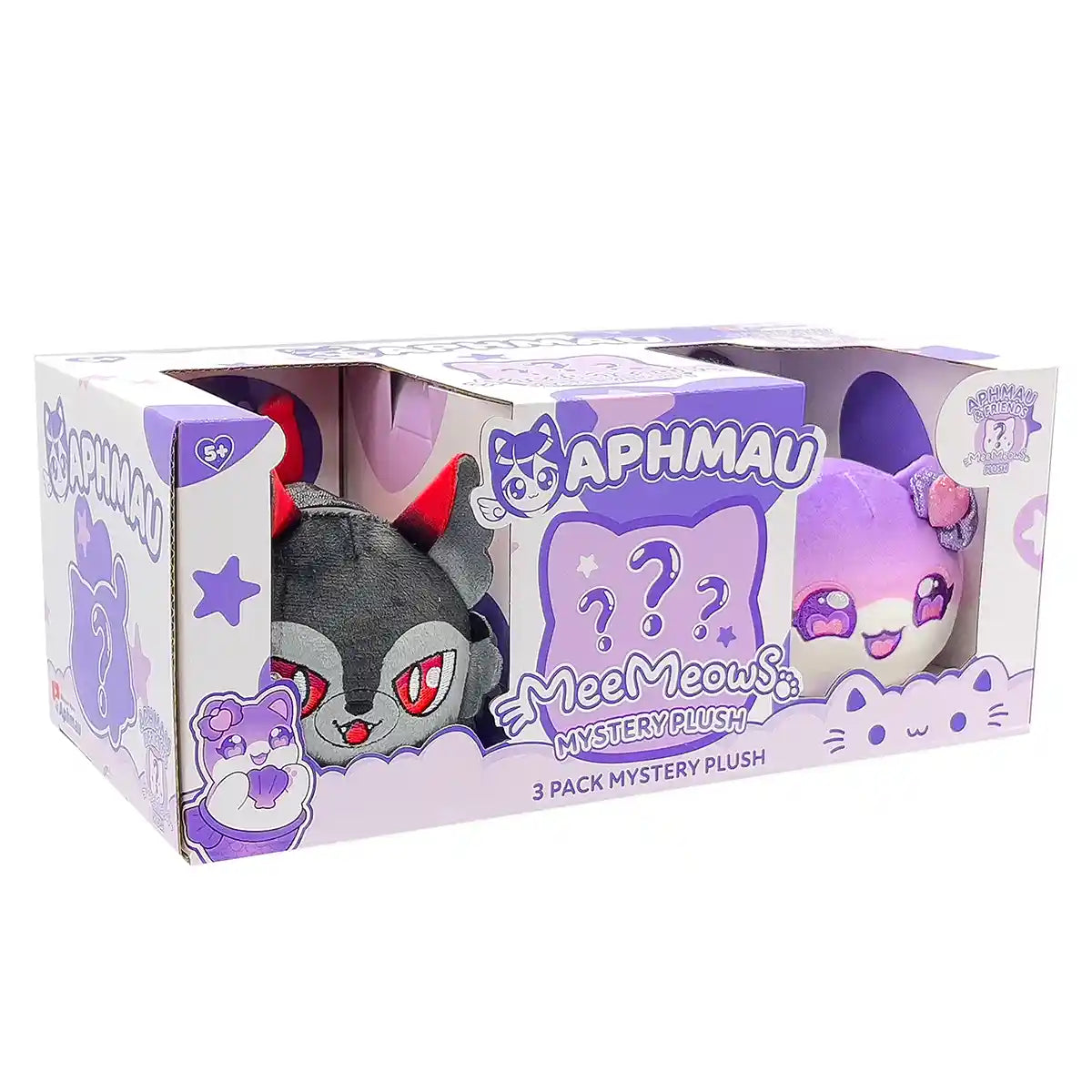 Aphmau 6 Inch MeeMeow Plush 3 Pack, Friends Surprise Box with 2 Plush + 1 Exclusive Mystery Plush, Official Aphmau Merchandise, Collectible Stuffed Animals, Ages 3+, Stuffed Animals & Plush Toys