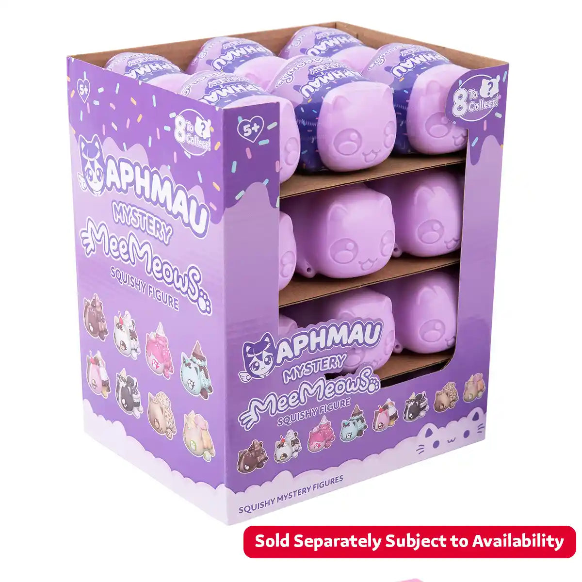 Aphmau MeeMeow Mystery Squishy Figures, Series 3 Ice Cream Collection, Blind Box with 1 of 8 Possible Squishy Cats, Official Merchandise