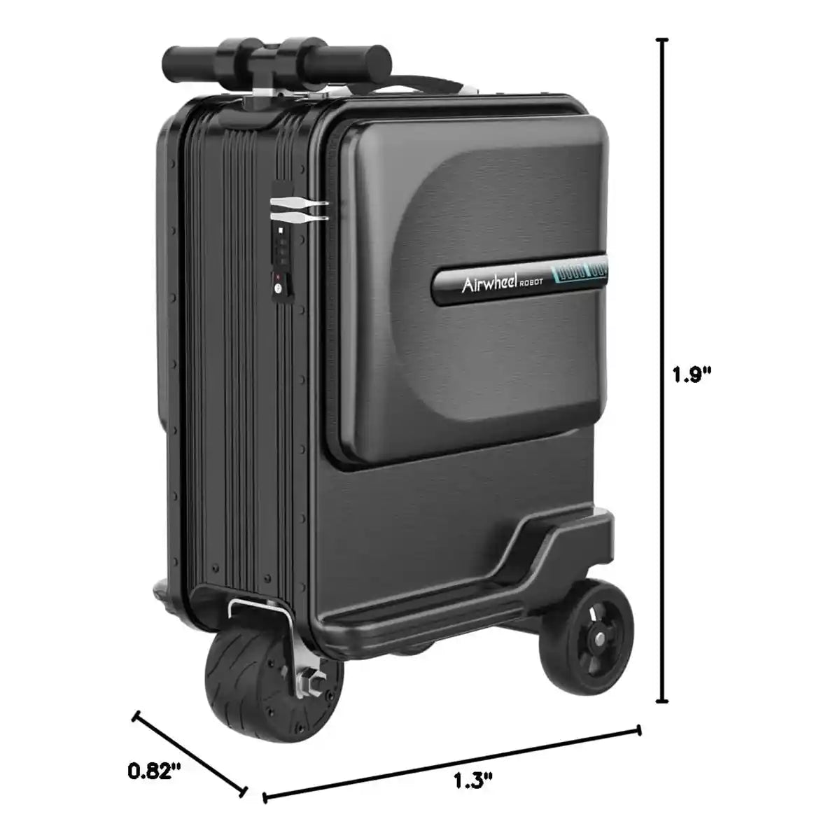 حقيبة سكوتر كهربائية Airwheel SE3MiniT، سوداء، خفيفة الوزن وذكية، سعة 26 لترًا، مع بطارية قابلة للإزالة معتمدة من شركة الطيران، وبنك طاقة، وسرعة 8 كم/ساعة
