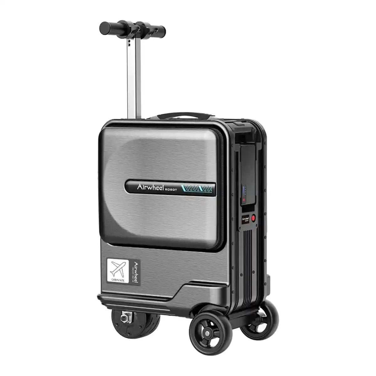 حقيبة سكوتر كهربائية Airwheel SE3MiniT، سوداء، خفيفة الوزن وذكية، سعة 26 لترًا، مع بطارية قابلة للإزالة معتمدة من شركة الطيران، وبنك طاقة، وسرعة 8 كم/ساعة