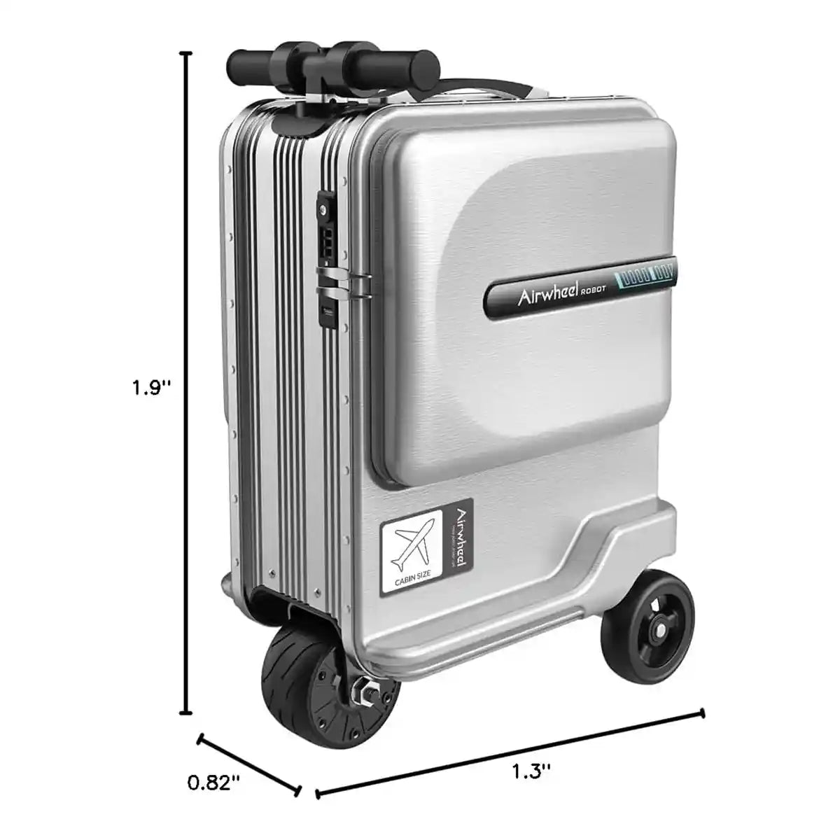 حقيبة سكوتر كهربائية Airwheel SE3MiniT، فضية اللون، خفيفة الوزن وذكية، سعة 26 لترًا، مع بطارية قابلة للإزالة معتمدة من شركة الطيران، وبنك طاقة، وسرعة 8 كم/ساعة