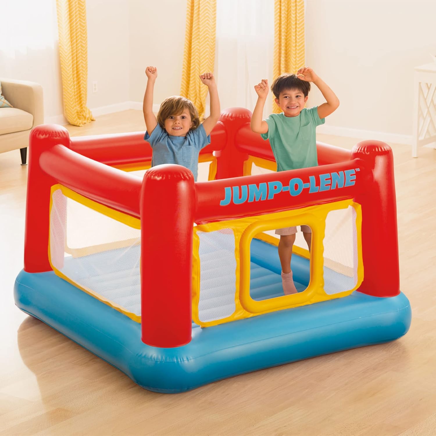 Intex Playhouse Jump-o-lene™، للأعمار من 3 إلى 6 سنوات 42148260 - ألعاب قابلة للنفخ وقفزات، قفزة قابلة للنفخ ومركز لعب، ألعاب خارجية صيفية وحفلات، 3 سنوات فأكثر