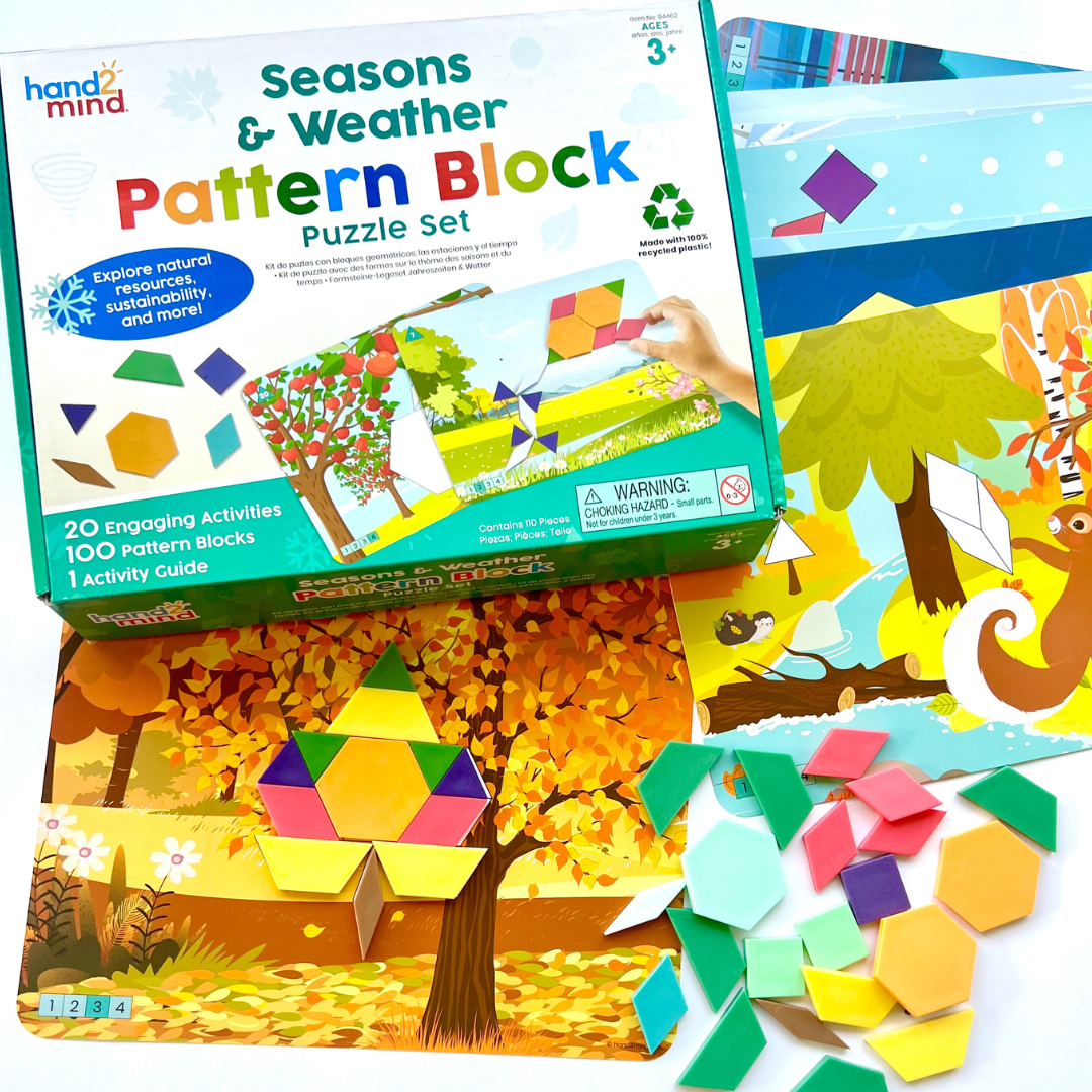 مجموعة أحجيات الفصول والطقس من Learning Resources، 100 قطعة أحجيات، 10 بطاقات أحجيات مزدوجة الجوانب، مفاهيم التعلم في مجالات العلوم والتكنولوجيا والهندسة والرياضيات والاستدامة، مناسبة للأعمار من 5 سنوات فما فوق