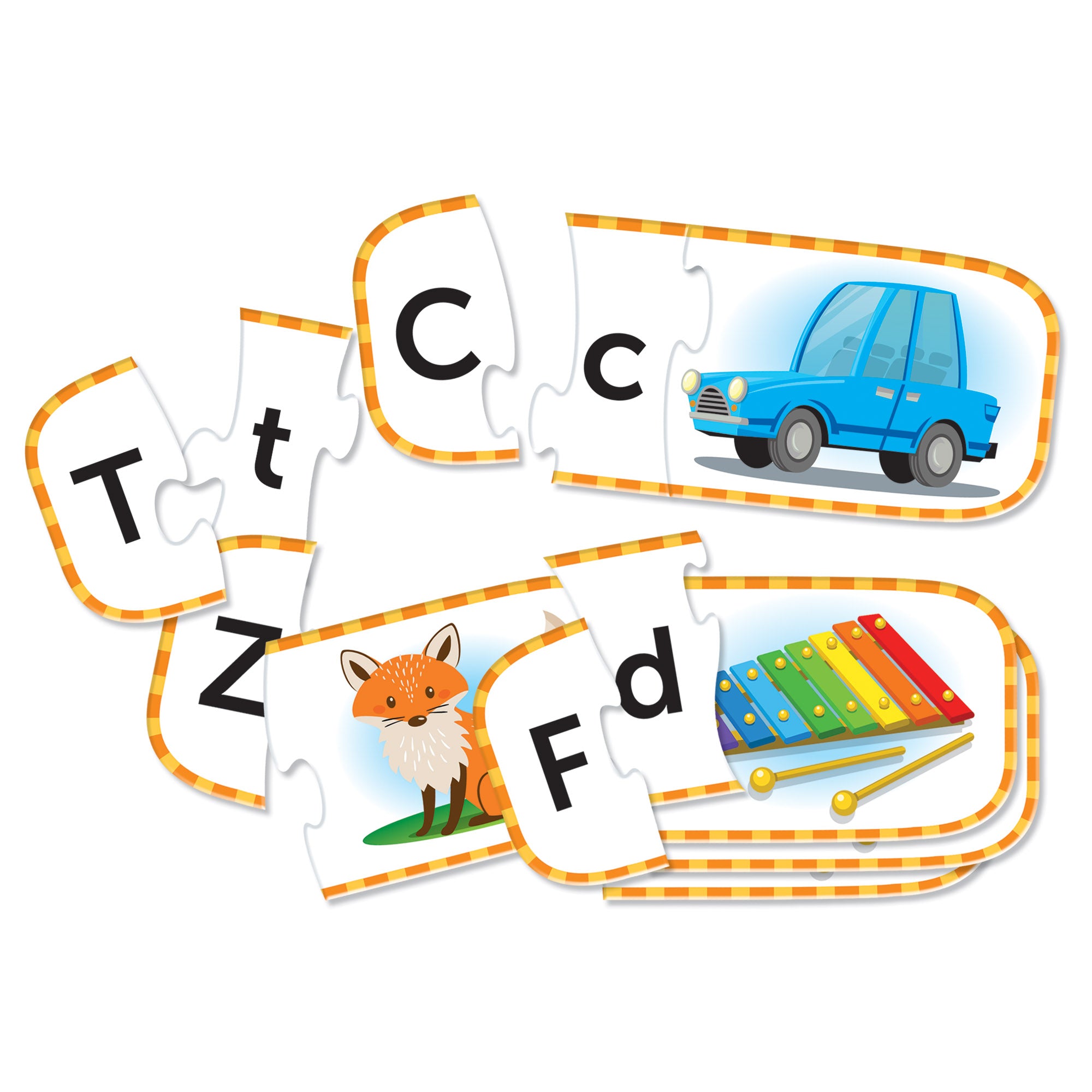 بطاقات ألغاز الحروف الأبجدية الكبيرة والصغيرة من Learning Resources، 26 لغزًا ذاتي التصحيح من ثلاث قطع لمرحلة ما قبل المدرسة، للأعمار من 4 سنوات فما فوق