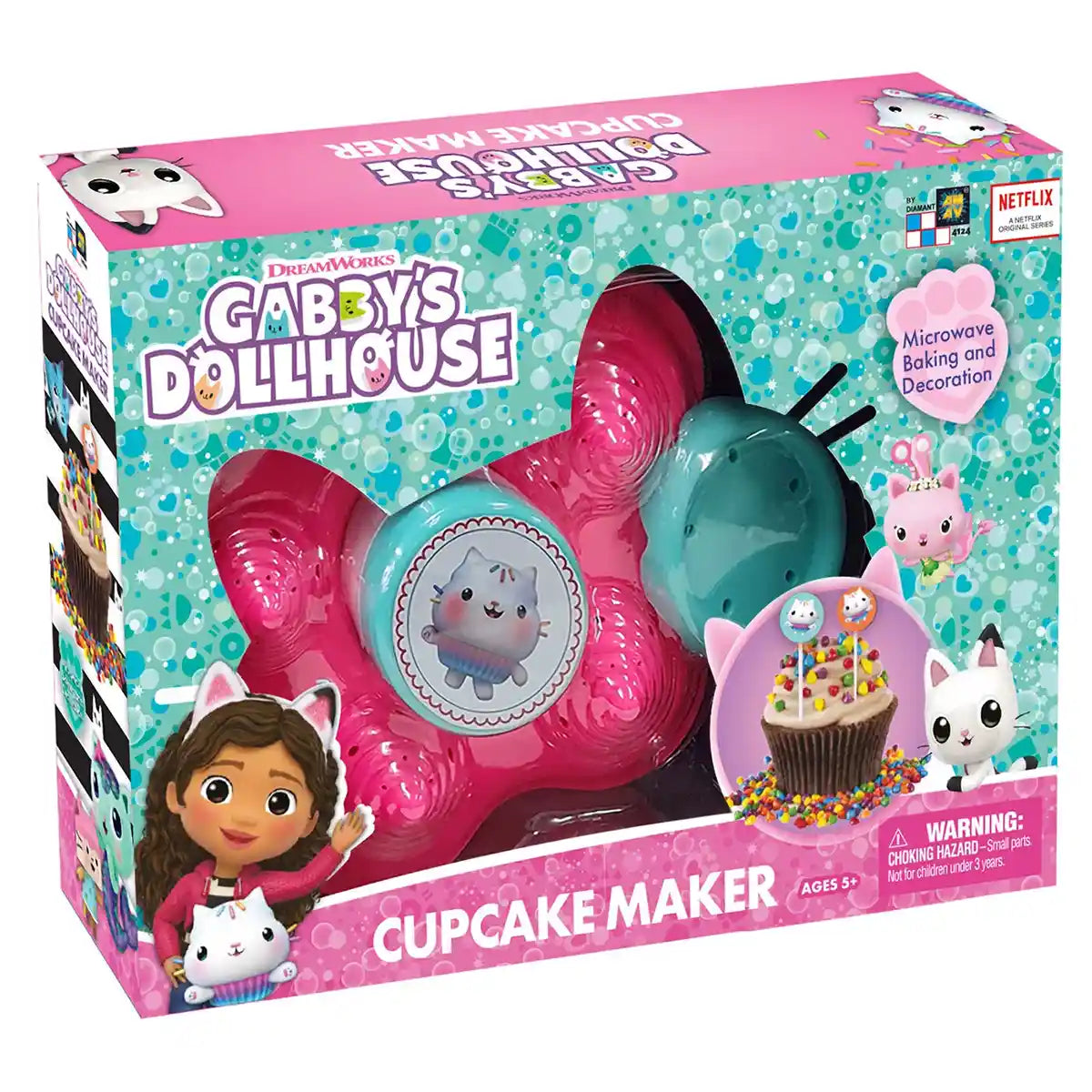 Gabby’s Dollhouse Cupcake Maker Kit, Creative Baking Playset for Kids Ages 5+, Includes Cupcake Molds, Decoration Tray, Chocolate Melting Pot and Accessories, Arts and Crafts