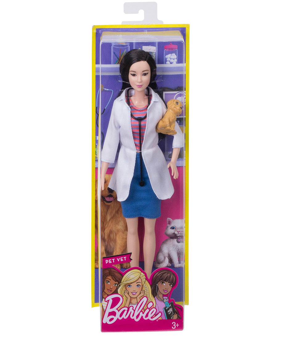 Barbie Career Dolls 4-Pack, Doctor, Chef, Tennis Player, Pilot, Career-Themed Outfits and Accessories, Roleplay Toy Set, Ages 3+
