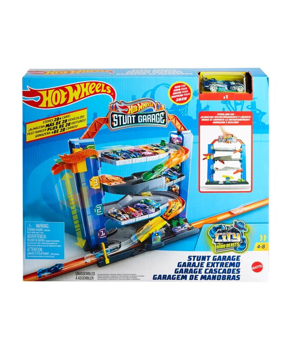 Hot Wheels City Ultimate Garage Playset with 2 Die-Cast Cars, Multi-Level Racing, Stunt & Dragon Battle Toy with Storage for 50+ Cars