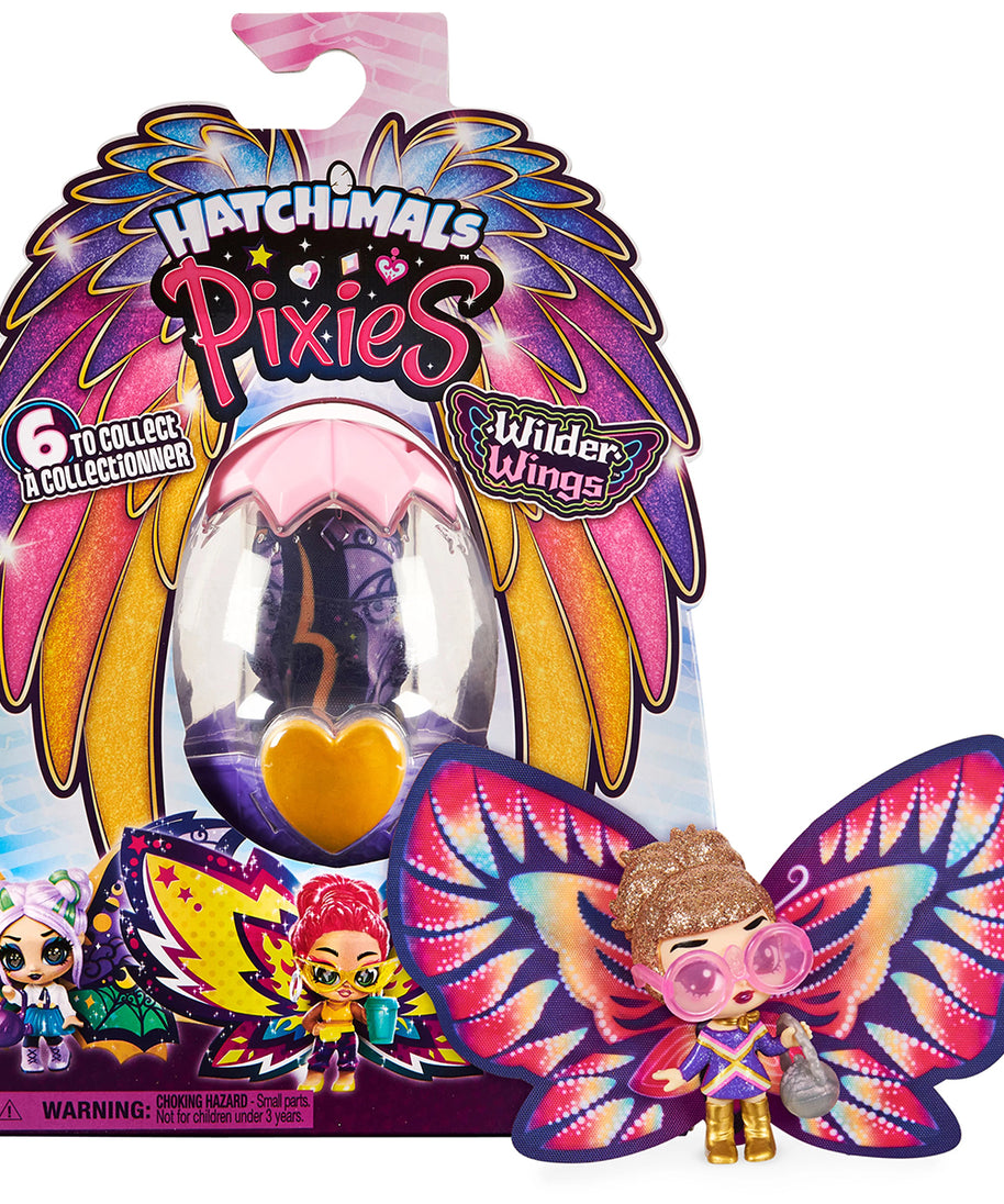 Hatchimals Pixies Wilder Wings Pixie Fabric Wings 2 Accessories Surprise Egg Ages 5+ Collectible Plush Figures