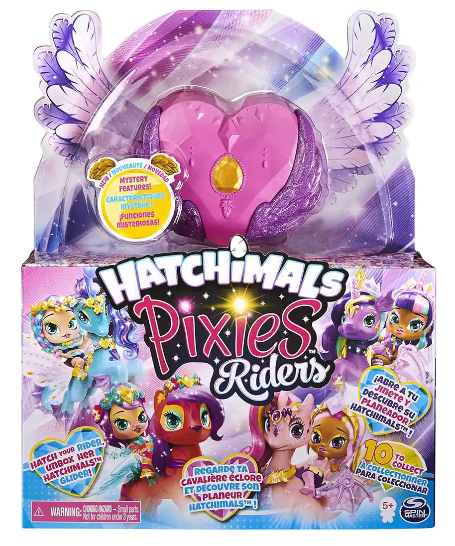 Hatchimals Pixies Riders Lagoon Lily Pixie and Seastallion Glider Set, Magical Mystery Features, Accessories, Display Stand and App Token, Ages 5+, Hatchimals Collectible