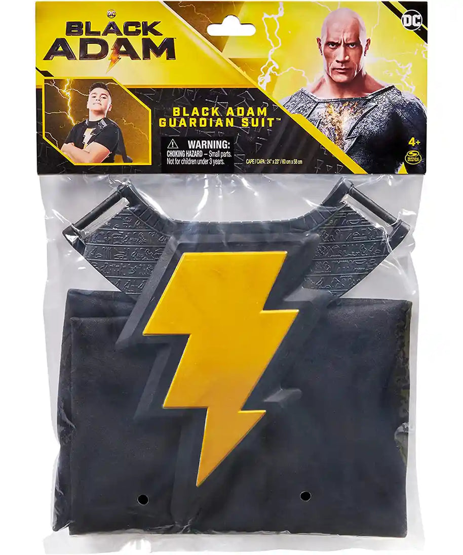 DC Comics Black Adam Guardian Suit Roleplay Set for Kids, Superhero Costume with Cape & Chest Plate, Halloween & Cosplay Dress-Up Toy