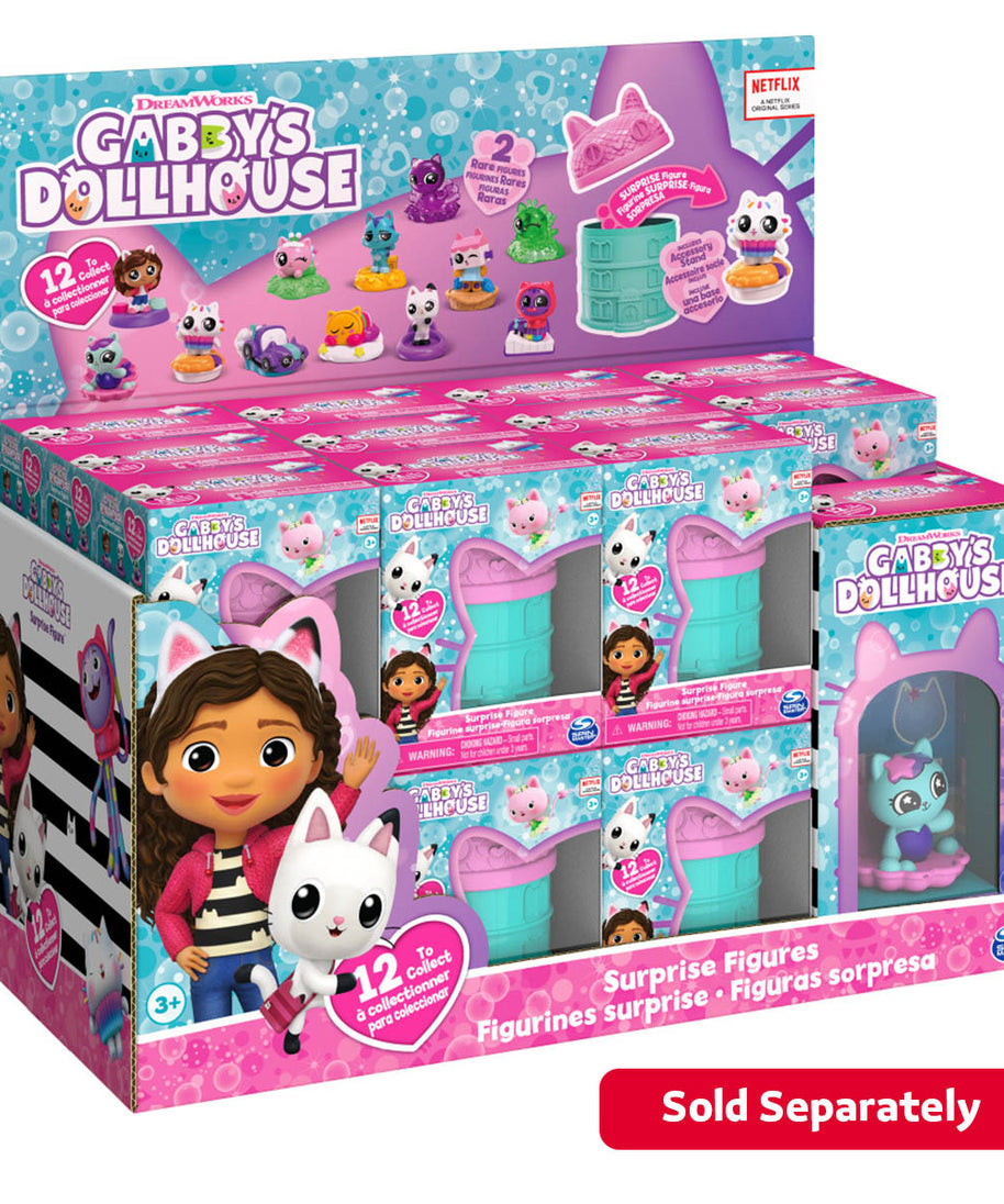 Gabby’s Dollhouse Surprise Figures Assortment CDU, Collectible Mini Figures, Mystery Surprise Toy Capsule for Kids, Official Gabby’s Dollhouse Toys for Ages 3+