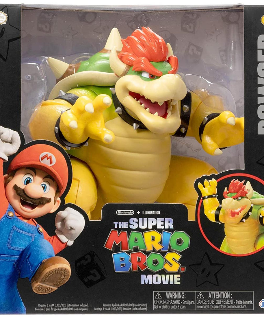 Super Mario Bros. Movie 18cm Bowser Figure, Fire-Breathing Effect, Poseable, 15-Point Articulation