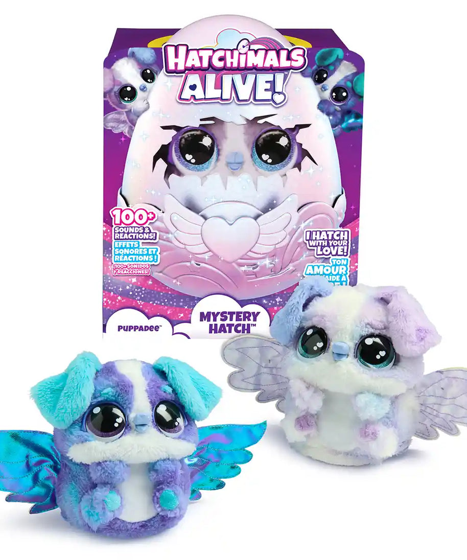 Hatchimals Alive – Puppadee Secret Toy (Mystery Hatch Egg) with Mist, Lights & 100+ Sounds – Surprise Interactive Pet (Style May Vary) – Ages 5+