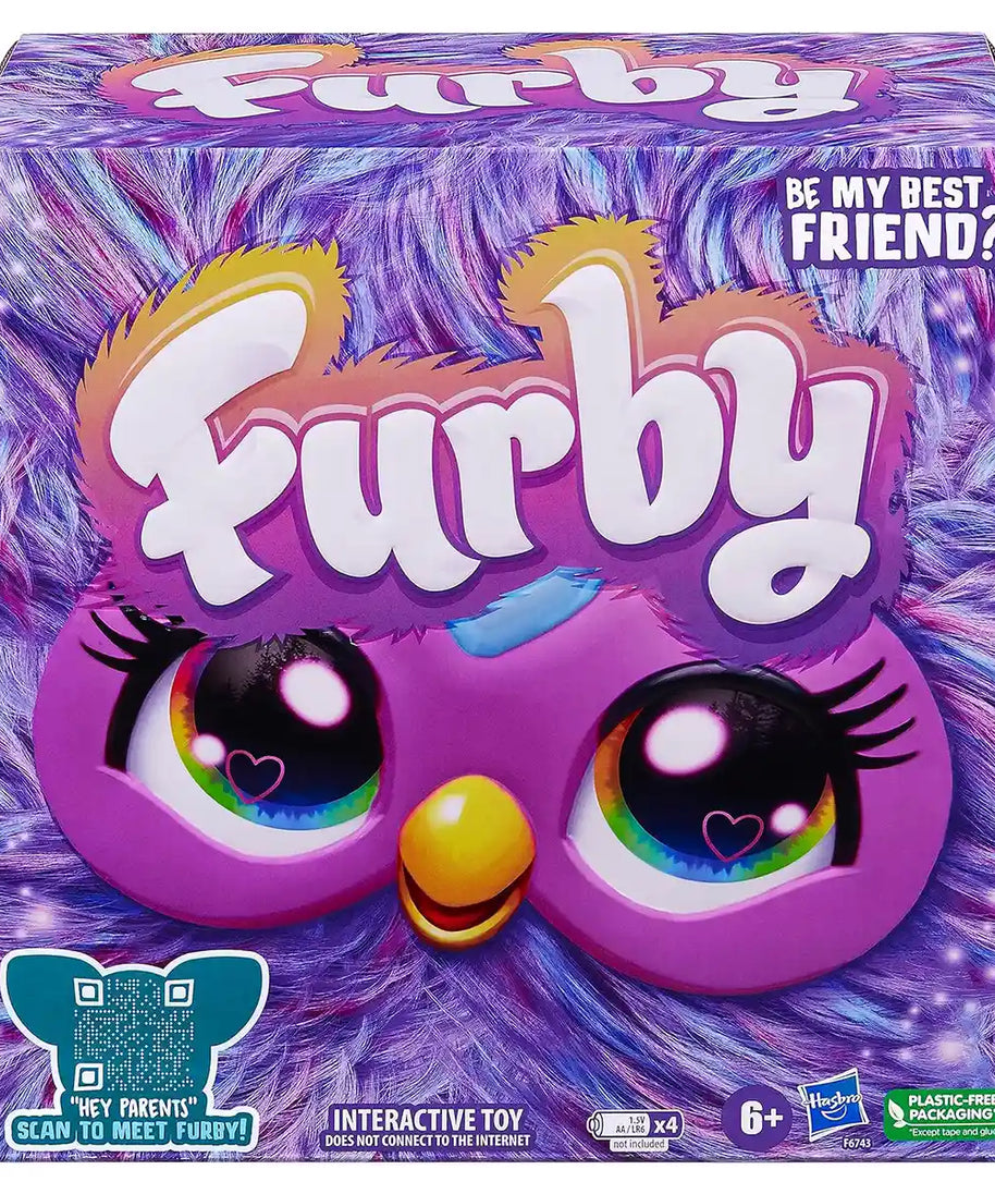 Furby Interactive Plush Toy Purple, 15 Fashion Accessories, Voice Activated Animatronic, 600+ Responses, Talking Singing Dancing Toy for Kids Ages 6+