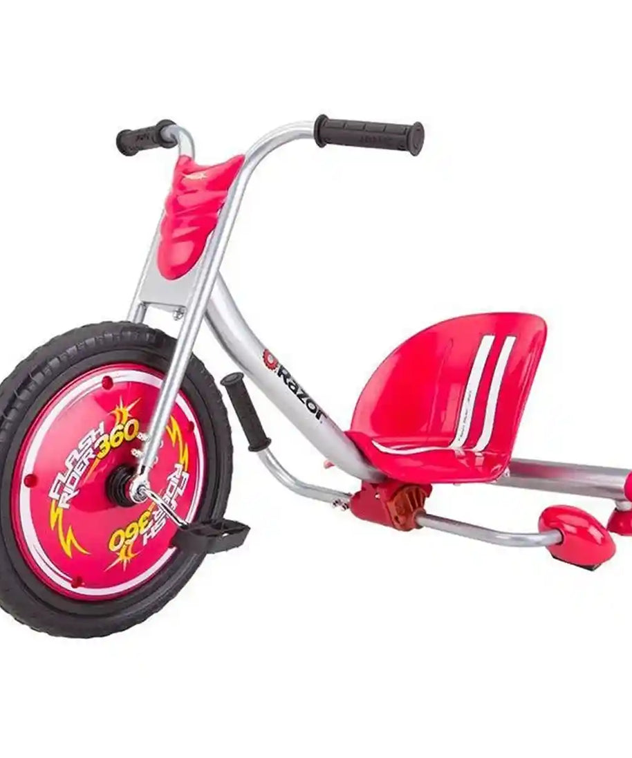 Razor FlashRider 360 Caster Trike for Kids Ages 6+, Drifting Ride-On with Dual Inclined Rear Wheels, MX-Style Handlebars & Spark Bar with Replaceable Cartridge
