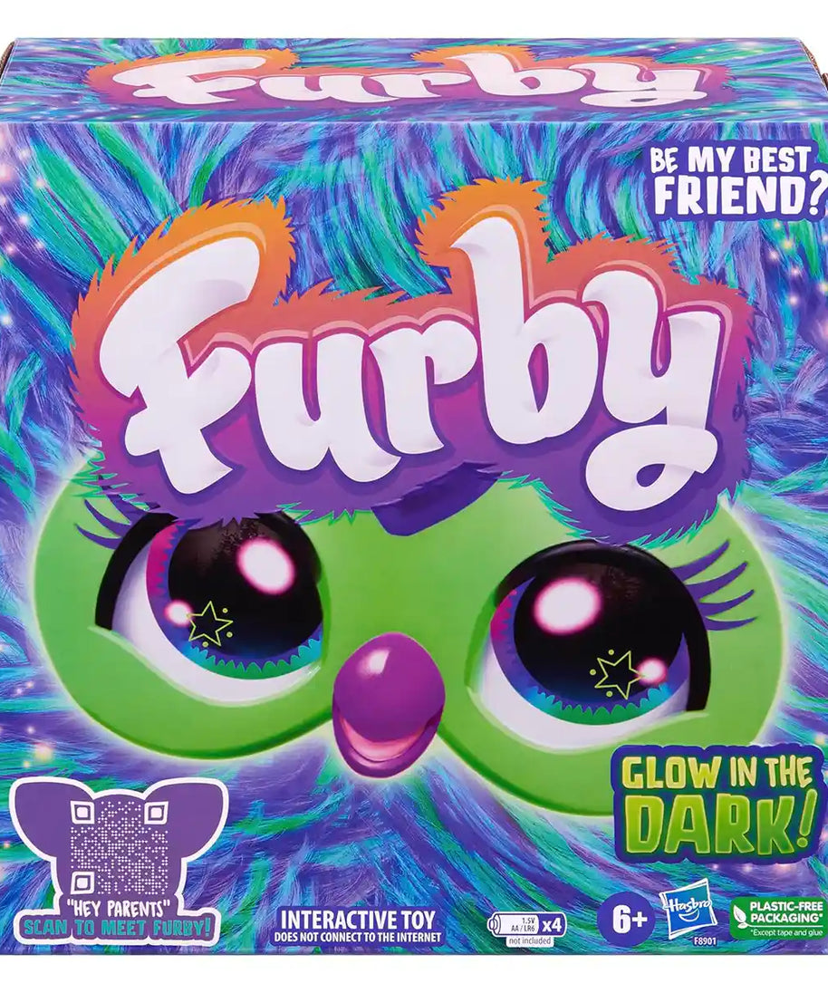 Furby Aurora Furbealis Interactive Plush Toy, Voice Activated Animatronic, 600+ Phrases Jokes and Songs, 5 Play Modes, Glow in the Dark Beads, Interactive Talking Toy for Kids Ages 6+