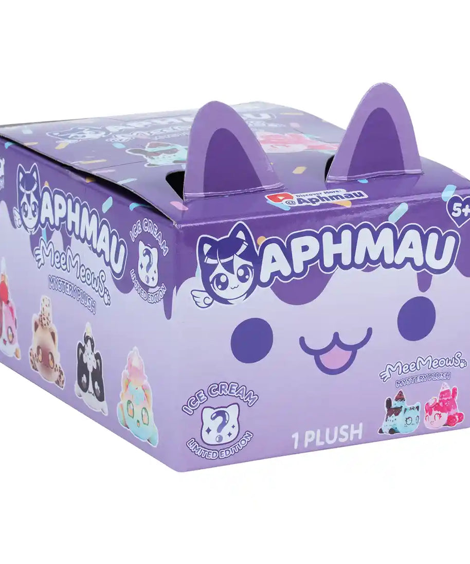 Aphmau MeeMeows 6 Inch Mystery Plush, Ice Cream Collection Blind Box, 1 of 8 Surprise Cat Plush Toys, Official Aphmau Merchandise