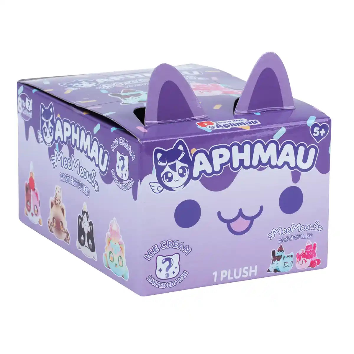 Aphmau MeeMeows 6 Inch Mystery Plush, Ice Cream Collection Blind Box, 1 of 8 Surprise Cat Plush Toys, Official Aphmau Merchandise