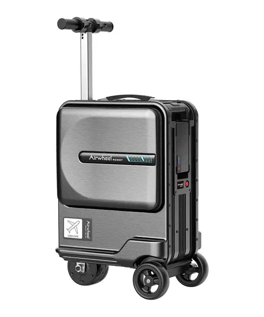 حقيبة سكوتر كهربائية Airwheel SE3MiniT، سوداء، خفيفة الوزن وذكية، سعة 26 لترًا، مع بطارية قابلة للإزالة معتمدة من شركة الطيران، وبنك طاقة، وسرعة 8 كم/ساعة