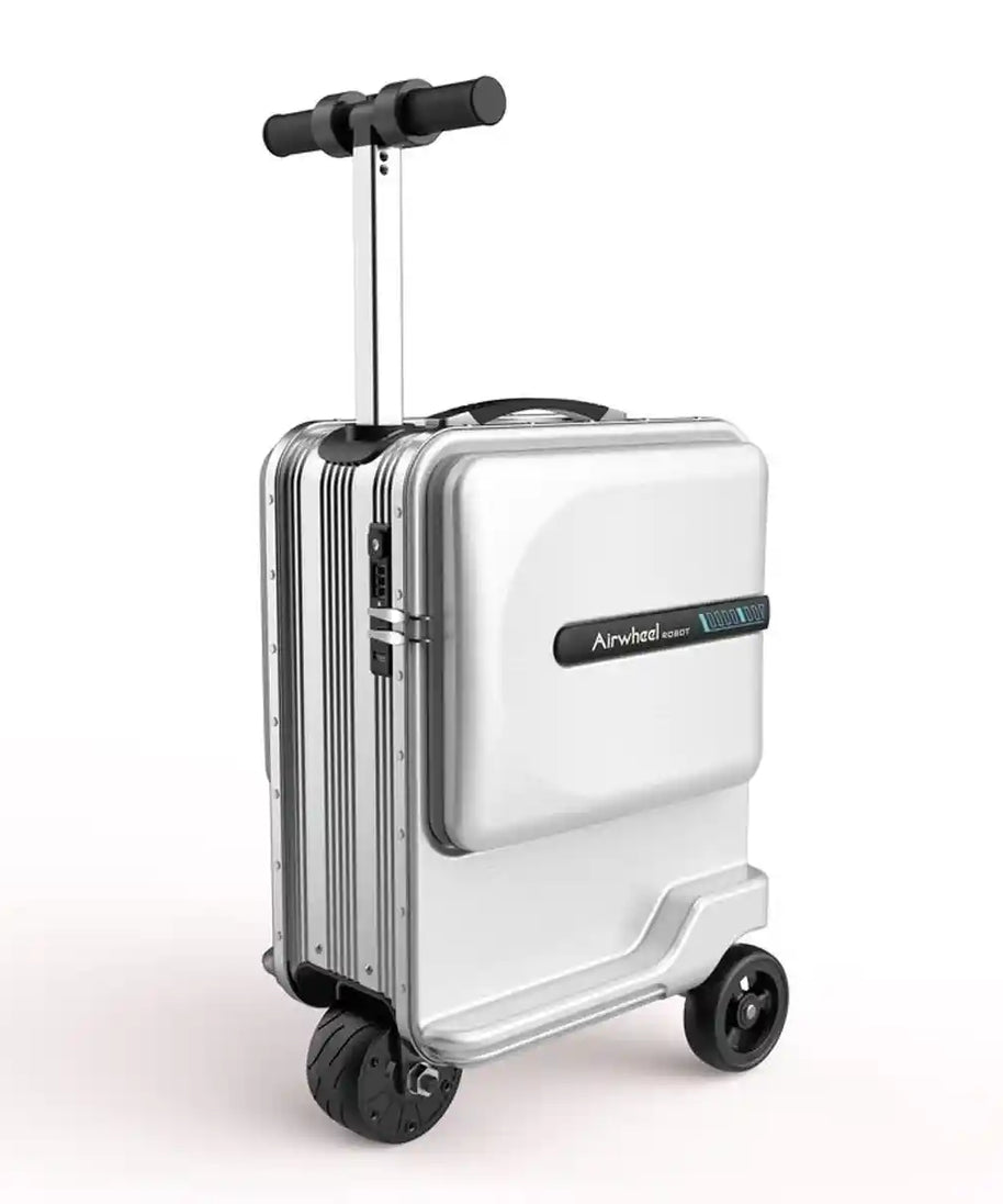 حقيبة سكوتر كهربائية Airwheel SE3MiniT، فضية اللون، خفيفة الوزن وذكية، سعة 26 لترًا، مع بطارية قابلة للإزالة معتمدة من شركة الطيران، وبنك طاقة، وسرعة 8 كم/ساعة