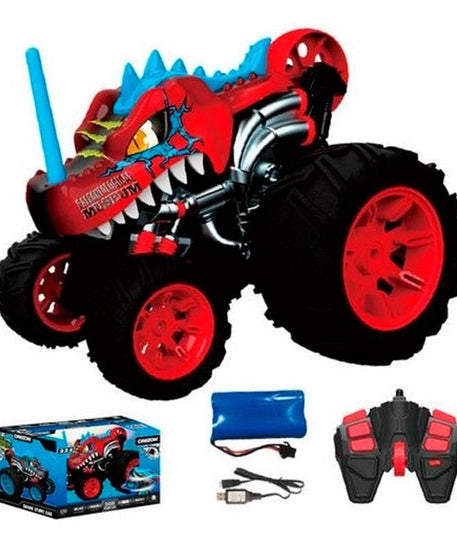 Crazon Dino Remote Control RC Stunt Car with 360° Rotation, 5-Wheel Design, Rechargeable Battery, Kids Ages 3+, Remote Control