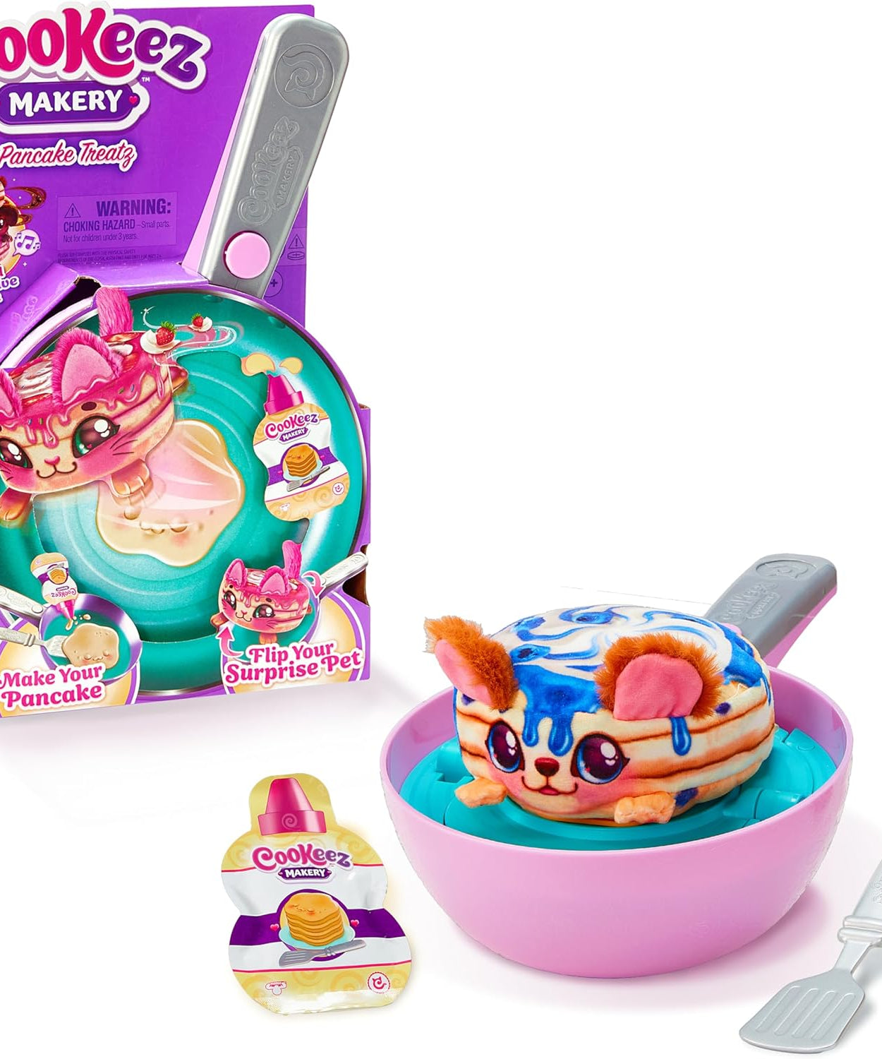 Cookeez Makery Pancake Treatz Surprise Interactive Plush Toy, Mix & Flip Scented Pets, Styles May Vary, Kids Ages 5+, Plush Interactive Toy Figures