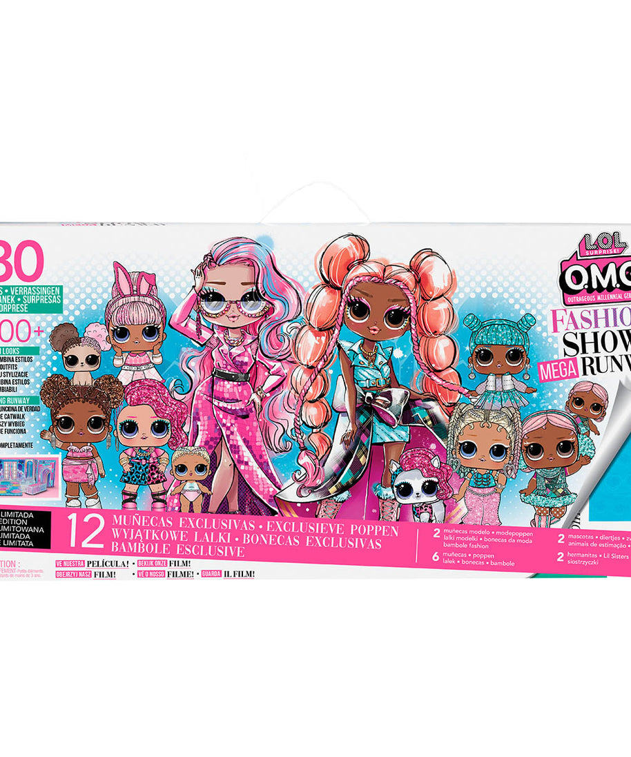 L.O.L. Surprise! OMG Fashion Show Mega Runway with 80 Surprises & 12 Exclusive Dolls – Creative Pretend Play Dollhouses for Kids Ages 4+
