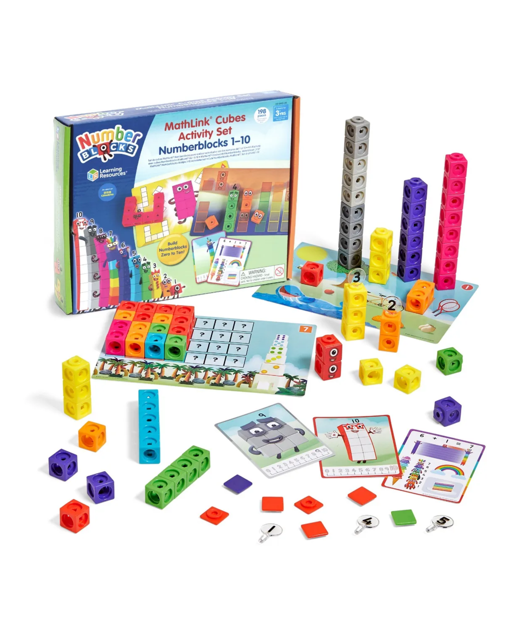 مجموعة أنشطة MathLink Cubes Numberblocks من 1 إلى 10، لبناء شخصيات Numberblocks، وتعلم مهارات الرياضيات المبكرة، وتتضمن الصفر وبطاقات الأنشطة والمزيد