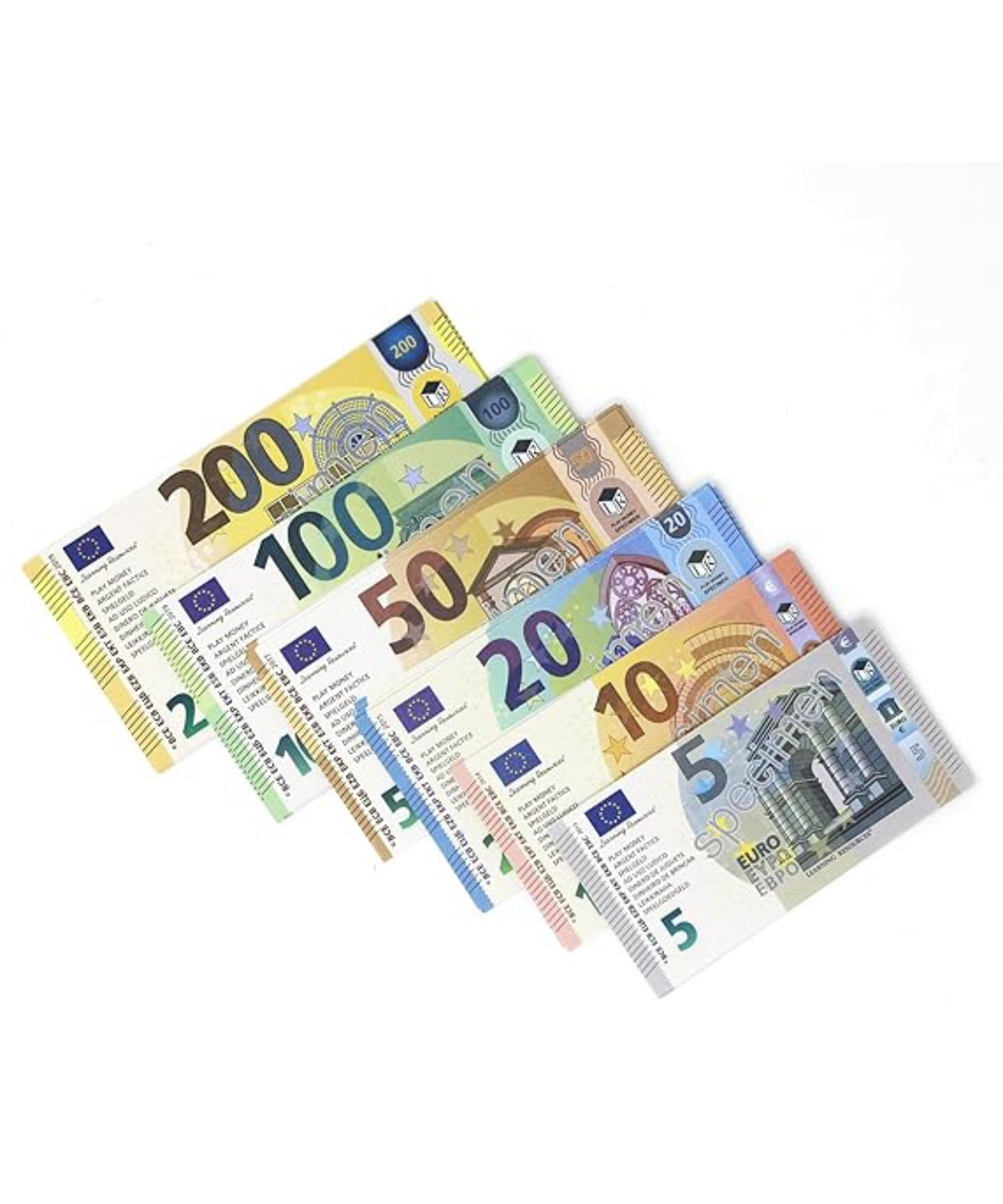 مجموعة موارد تعليمية لأوراق اليورو النقدية، 60 ورقة نقدية واقعية، للأعمار من 5 سنوات فما فوق، مهارات عملية في التعرف على النقود والرياضيات