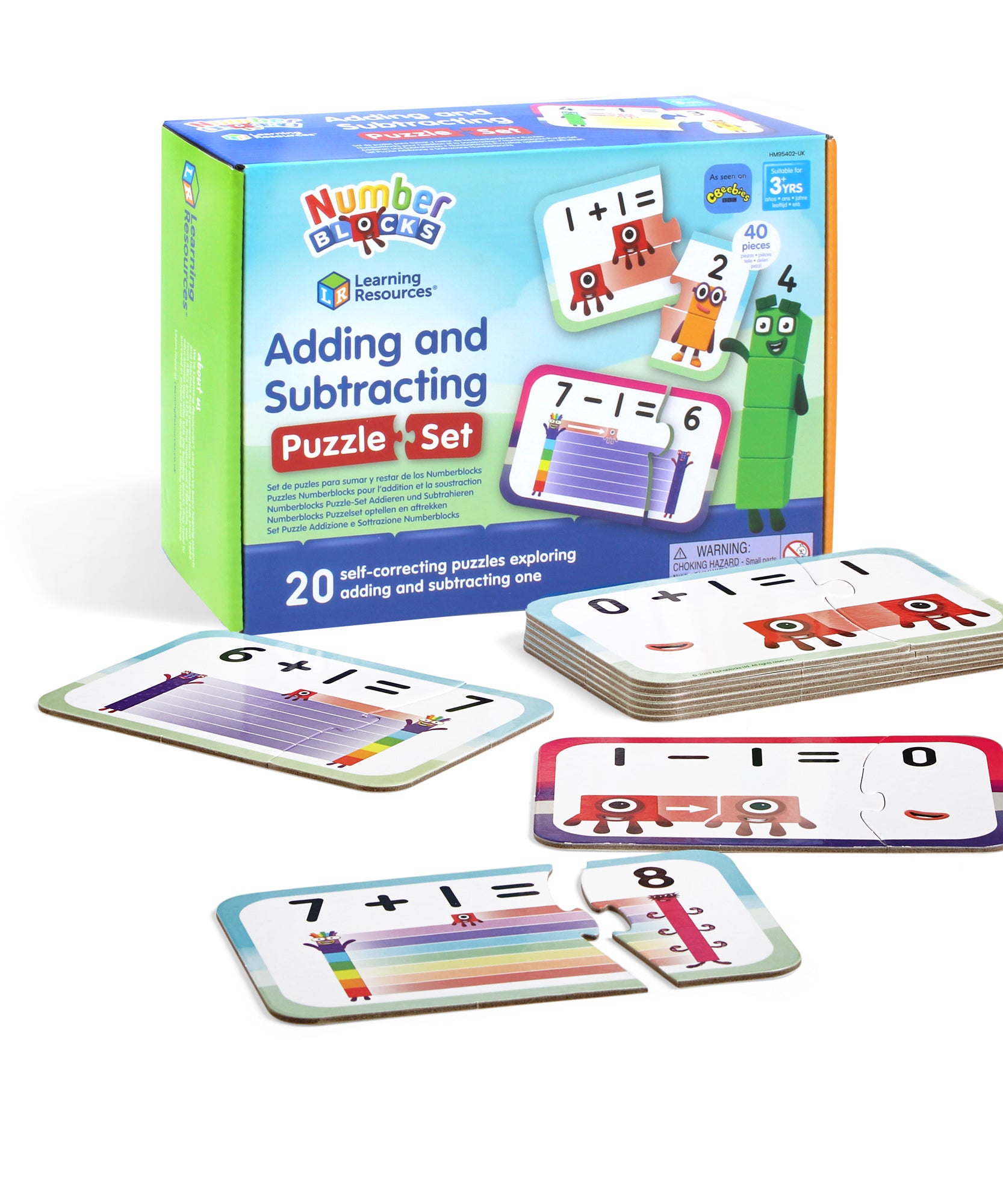 مجموعة ألغاز الجمع والطرح من مجموعة Numberblocks التعليمية، ألغاز الصور المقطوعة التعليمية لمهارات الرياضيات المبكرة، موارد تعليمية مرخصة رسميًا