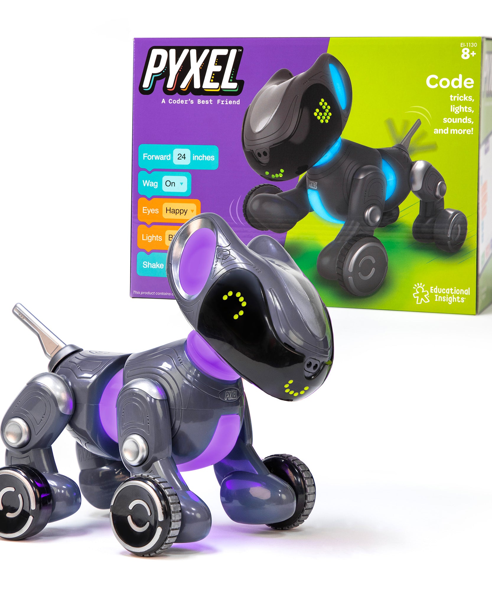 موارد التعلم PYXEL: أفضل صديق للمبرمج، روبوت تفاعلي للبرمجة مع Blockly وPython، للأعمار من 8 سنوات فما فوق