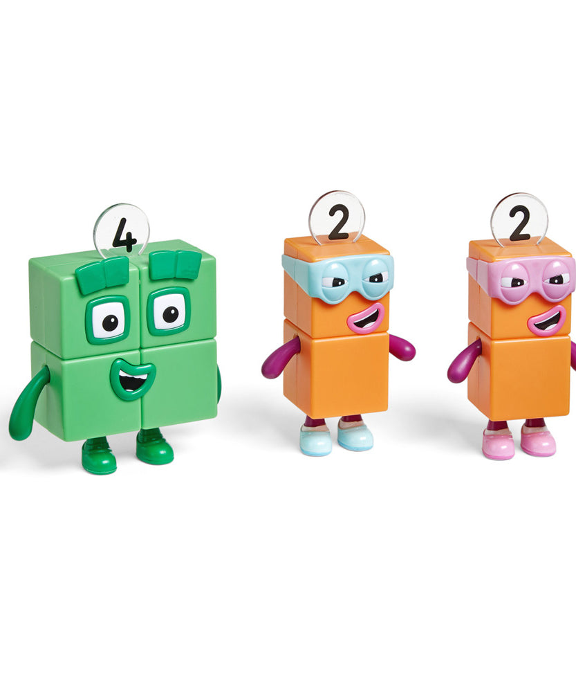 مجموعة موارد التعلم Numberblock Four and the Terrible Twos، شخصيات قابلة للتجميع للعب الخيالي، مرخصة رسميًا