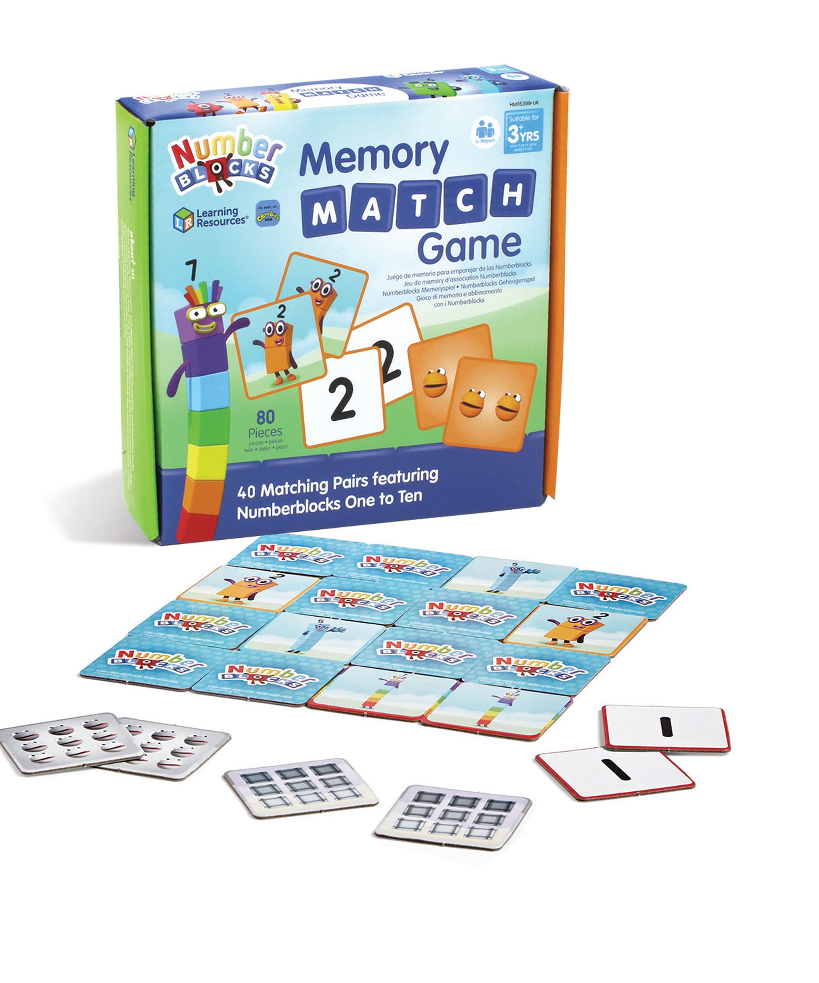 لعبة مطابقة الذاكرة Numberblocks من Learning Resources، لعبة مطابقة ممتعة وتعليمية للأطفال، منتج مرخص رسميًا من Learning Resources