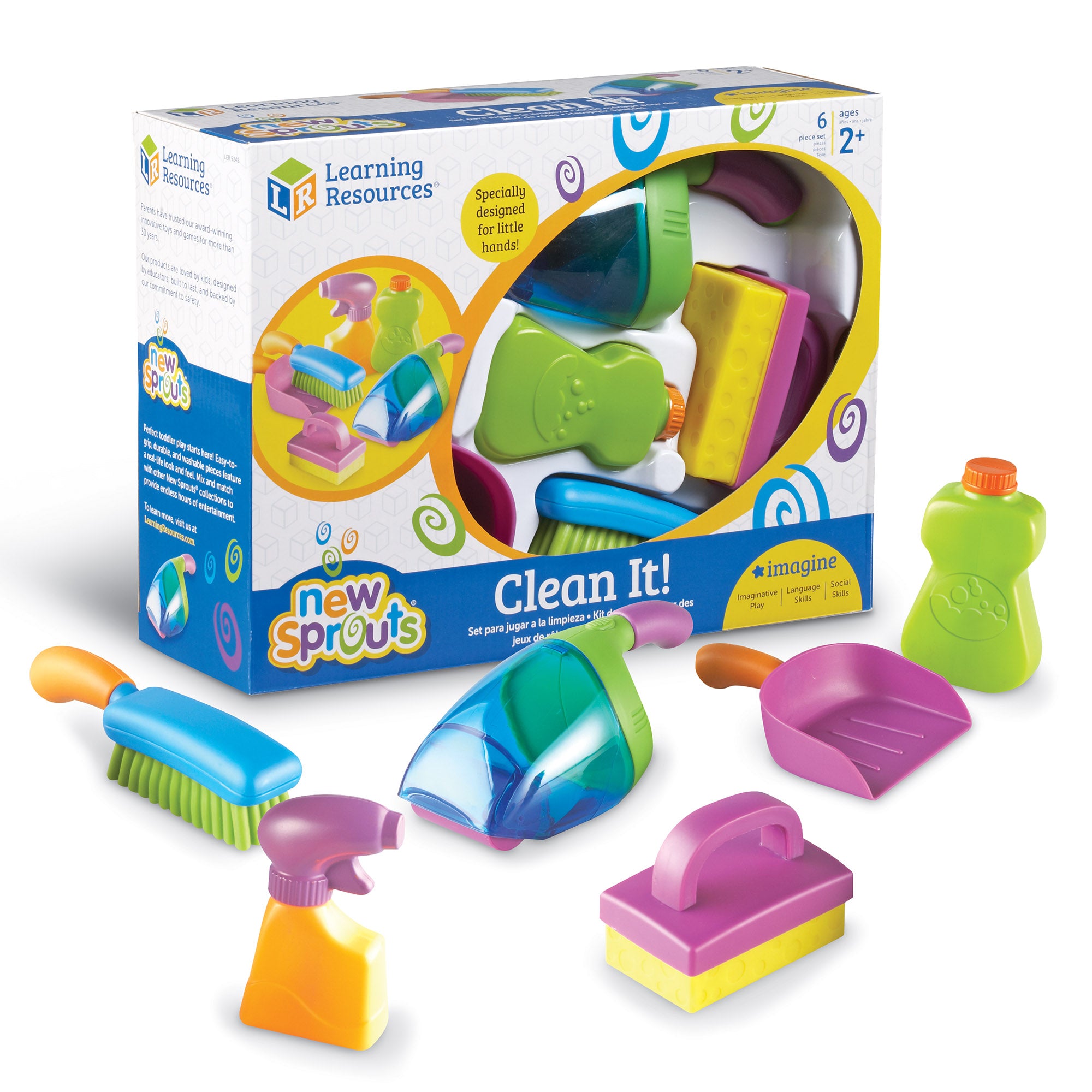 مجموعة تنظيف New Sprouts Clean It Pretend Play للأطفال الصغار من عمر سنتين فما فوق