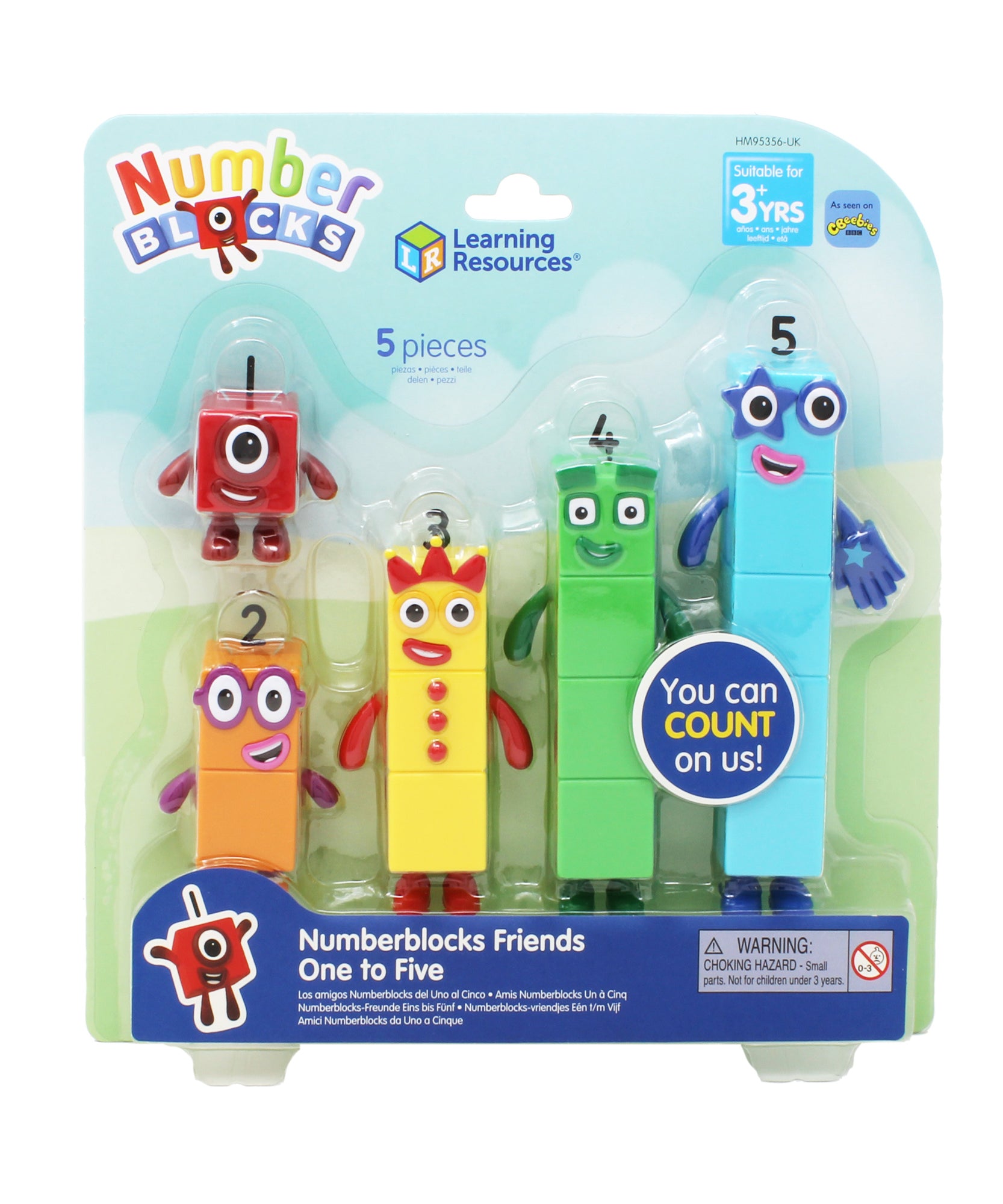 موارد تعليمية - مجموعة Numberblocks Friends من واحد إلى خمسة، شخصيات قابلة للتجميع بأذرع قابلة للتعديل، مرخصة رسميًا